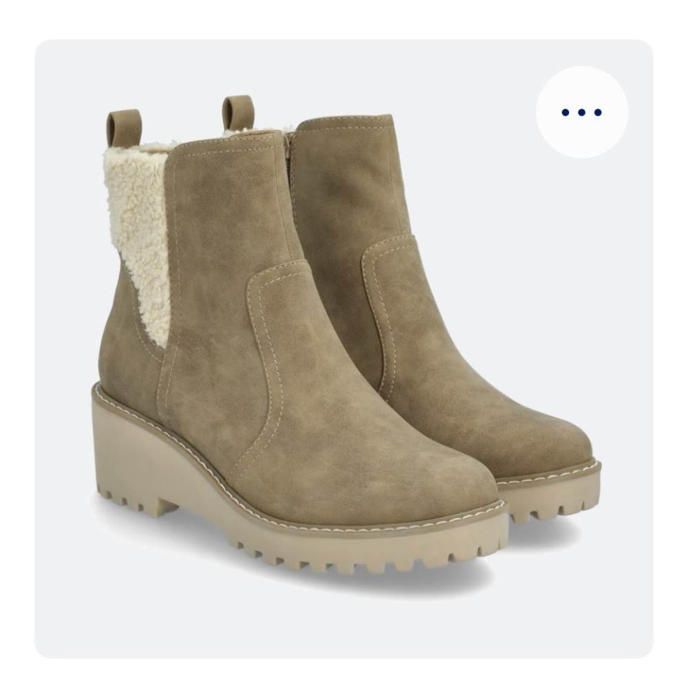 DV by Dolce Vita Taupe Reacher Shearling Ankle Booties